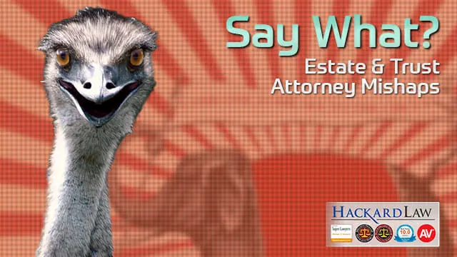 Say What? | Estate & Trust Attorney Mishaps